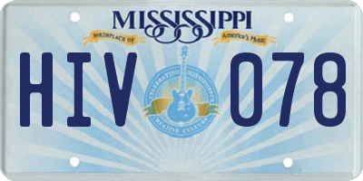 MS license plate HIV078
