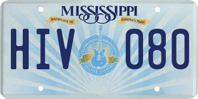 MS license plate HIV080