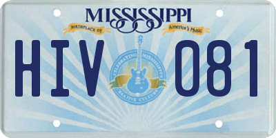 MS license plate HIV081