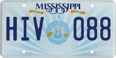 MS license plate HIV088