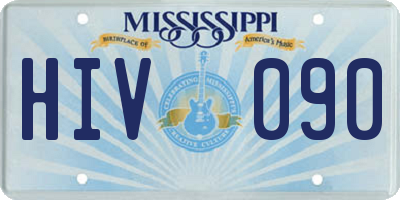 MS license plate HIV090