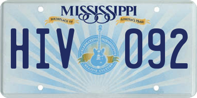 MS license plate HIV092