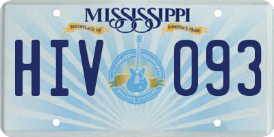 MS license plate HIV093