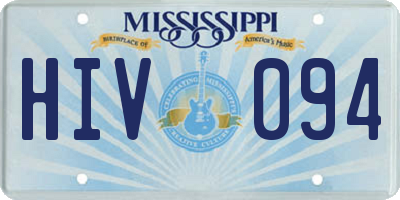 MS license plate HIV094