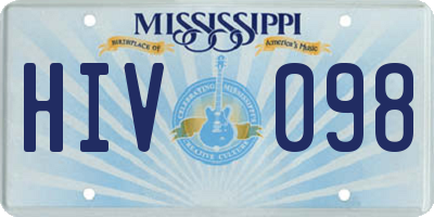 MS license plate HIV098