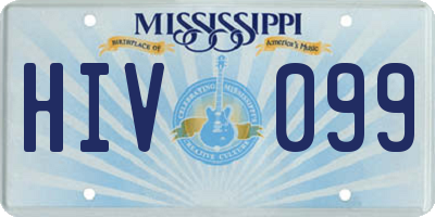 MS license plate HIV099