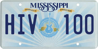 MS license plate HIV100