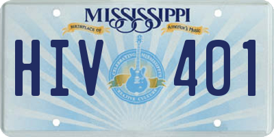 MS license plate HIV401