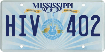 MS license plate HIV402
