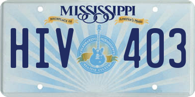 MS license plate HIV403