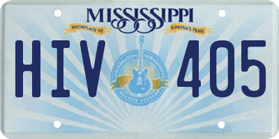 MS license plate HIV405