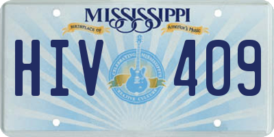 MS license plate HIV409