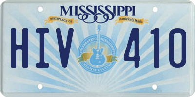 MS license plate HIV410