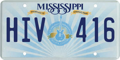 MS license plate HIV416