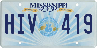 MS license plate HIV419