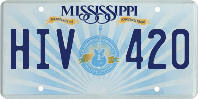 MS license plate HIV420