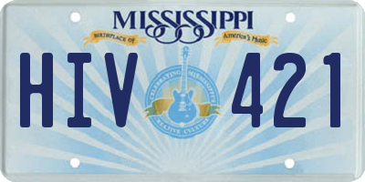 MS license plate HIV421