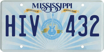 MS license plate HIV432