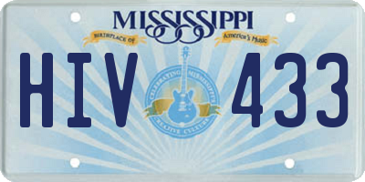MS license plate HIV433