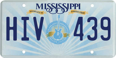 MS license plate HIV439