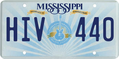 MS license plate HIV440