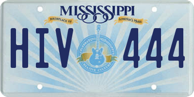 MS license plate HIV444