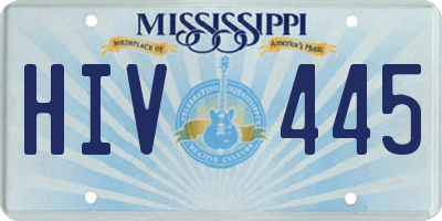 MS license plate HIV445
