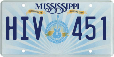 MS license plate HIV451