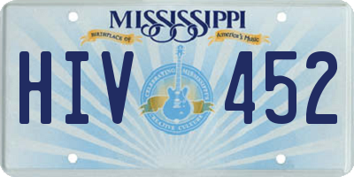 MS license plate HIV452