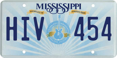 MS license plate HIV454
