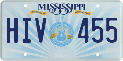 MS license plate HIV455