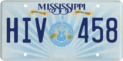 MS license plate HIV458