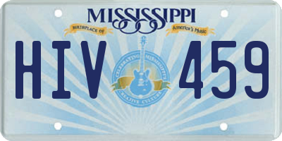 MS license plate HIV459