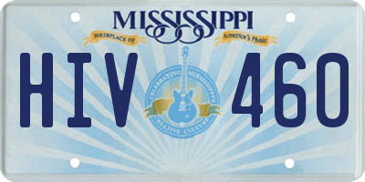 MS license plate HIV460