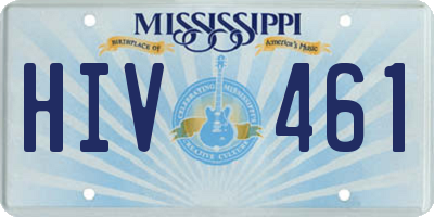 MS license plate HIV461