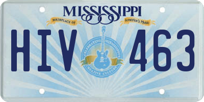 MS license plate HIV463