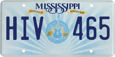 MS license plate HIV465