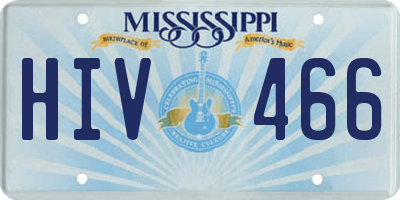 MS license plate HIV466