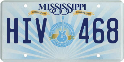 MS license plate HIV468