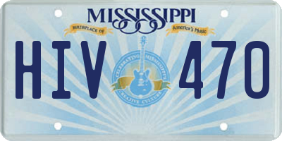 MS license plate HIV470