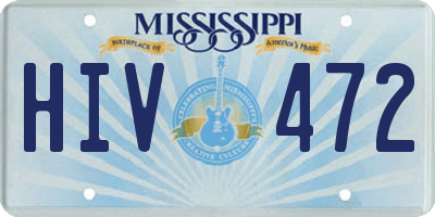 MS license plate HIV472