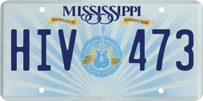 MS license plate HIV473