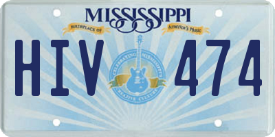 MS license plate HIV474