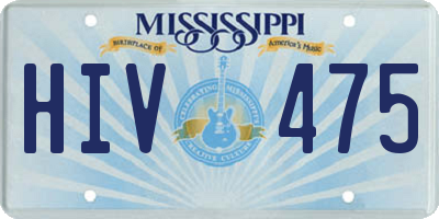 MS license plate HIV475