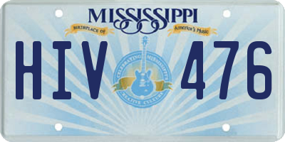 MS license plate HIV476