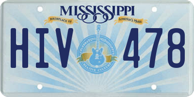 MS license plate HIV478