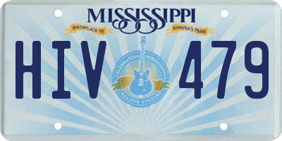 MS license plate HIV479