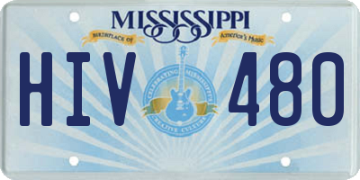 MS license plate HIV480