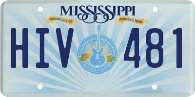 MS license plate HIV481