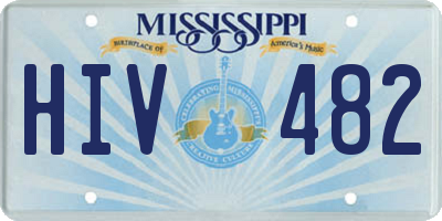 MS license plate HIV482